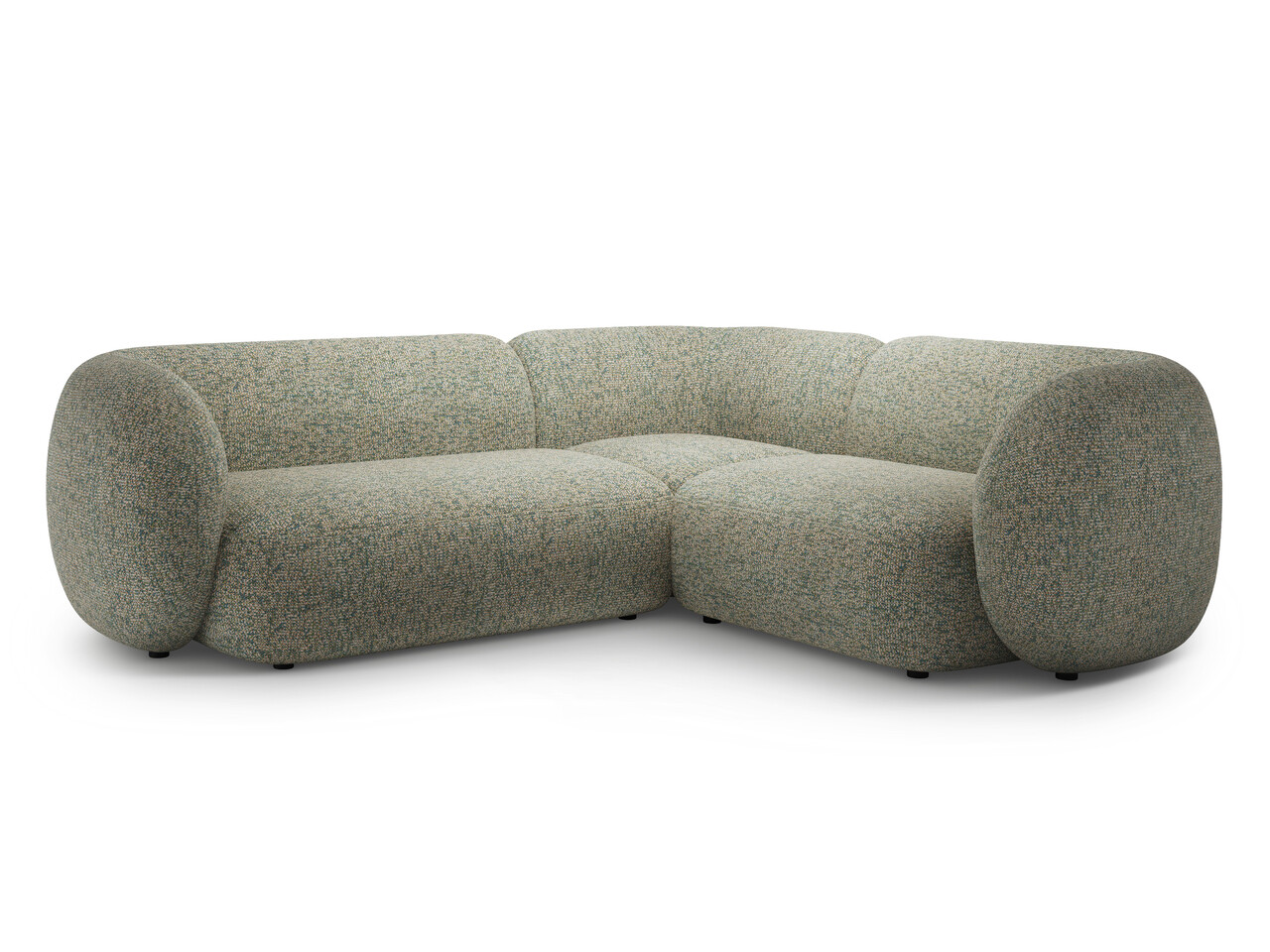 Coltar dreapta 4 locuri, Kate, Micadoni Home, 252x220x76 cm, tesatura structurata, verde muschi melanj Colțare